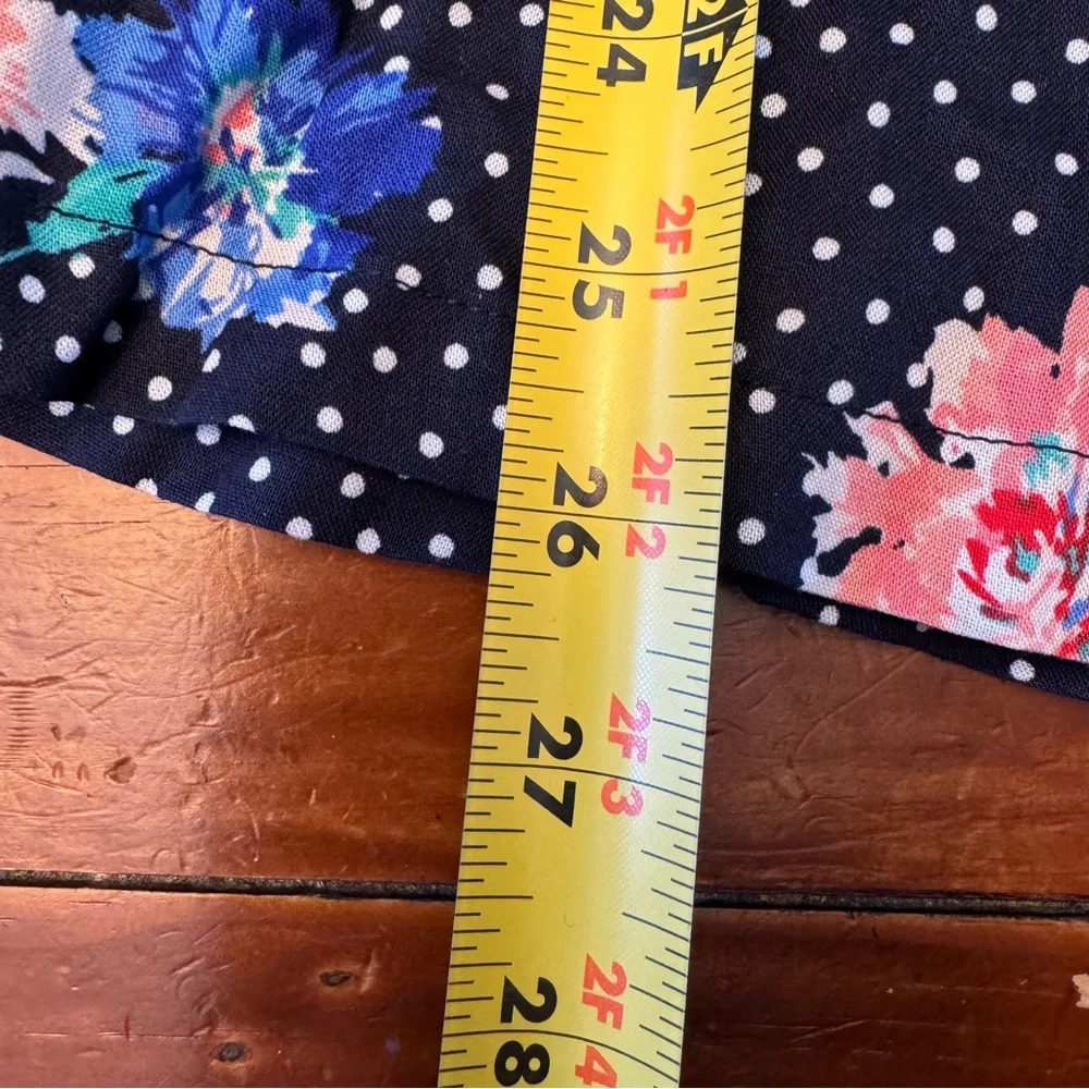 Joules Girls Amelia Shirt Dress Polka Dot Floral Navy Size 7/8 Years